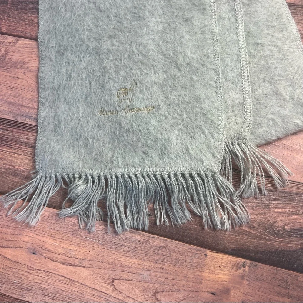 Alpaca Camargo Gray Fringed Scarf Light‎ Gray - Picture 3 of 5